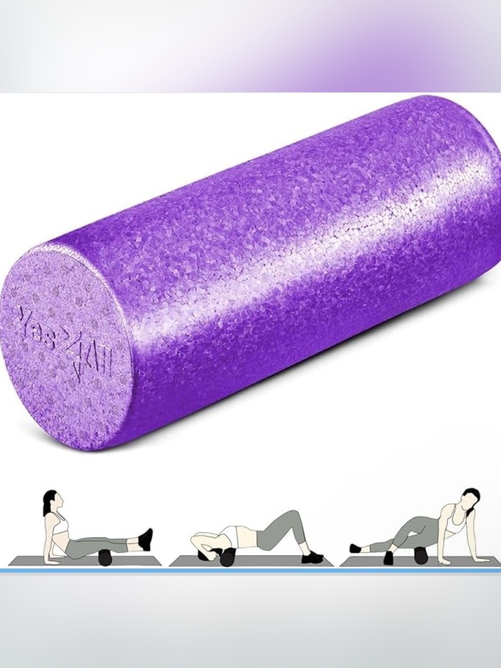 Yes4All High-Density EPP Round Foam Roller – 18” | Yoga, Pilates & Recovery